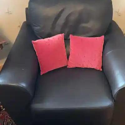 Faux leather oversized chair
