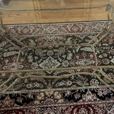 Vintage 1970s Gilt Iron Coffee Table