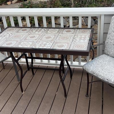 Patio Side Table with Two Chairs