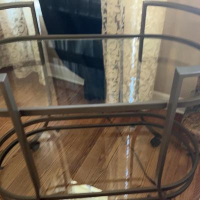 Art Deco Style Glass and Metal Tea Cart
