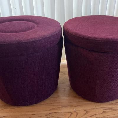Pair of Ottomans with Storage 