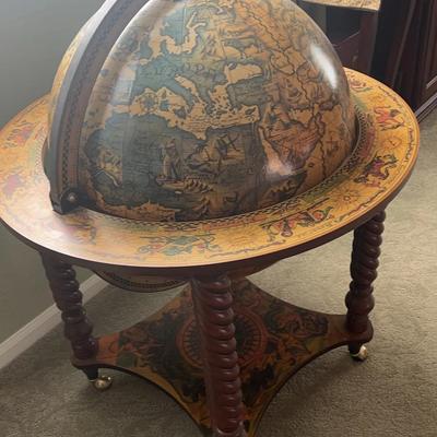 Unique Globe Bar with Astrological Signs - Glassware Included