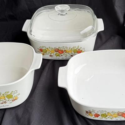 Vintage Corning Ware “Spice of Life” Casserole & Baking Dish Set – France Pattern