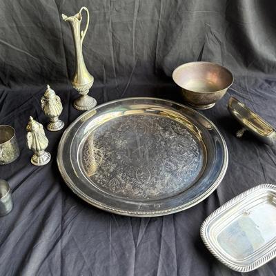 Vintage Silverplate Serving Lot – Oneida USA | Trays, Bowl, Butter Dish & Decorative Pieces