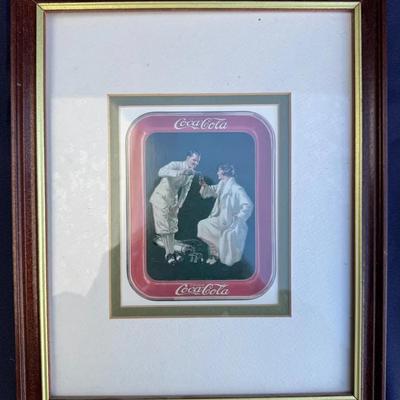Framed Vintage-Style Coca-Cola Advertising Print