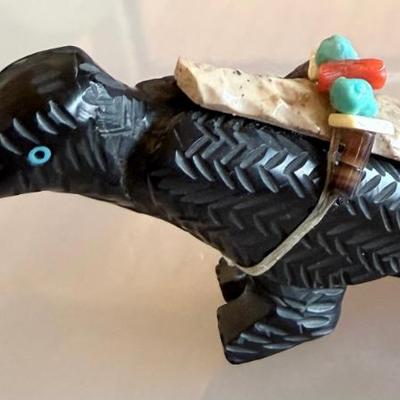 Zuni Carved Stone Black Bird Fetish