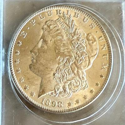 1898 Morgan Silver Dollar Coin In Case Uncirculated Stored In Bags