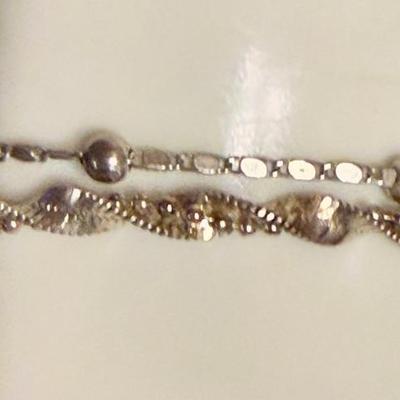 2 Vintage Sterling Silver 7 Inch Bracelets - 8.92 Grams