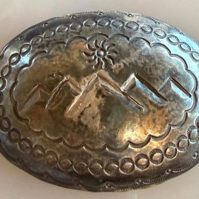 Vintage Navajo Sterling Silver Hand Stamped Concho - 22 Grams