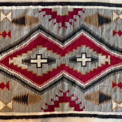 Early Navajo Hand Woven Native American Rug 69 X 43