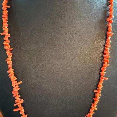 Vintage Branch Coral 34 Inch Necklace