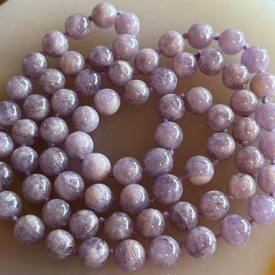 
Vintage Amethyst Round Bead 32 Inch Necklace