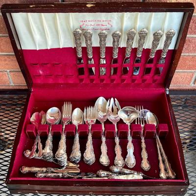 Vintage 57 Piece Set Of Gorham Sterling Silver Flatware With Roger Bros. Wooden Box  