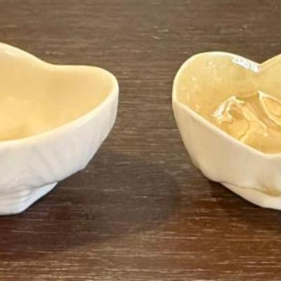 
(2) Vintage Belleek Salt Cellars (1) With Clovers