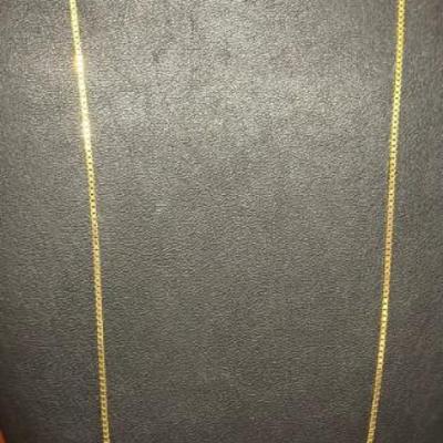 14k Gold 30 Inch Box Chain - Total Weight 8.73 Grams