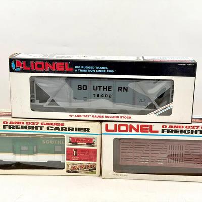 (3) Lionel Trains-hopper, Stock & Caboose