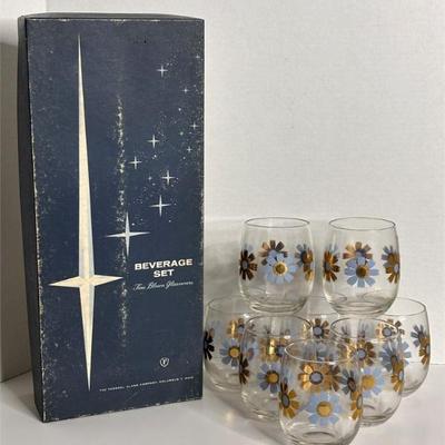 Rare Mid Century Federal Daisies Cocktail Glassware.jpg
