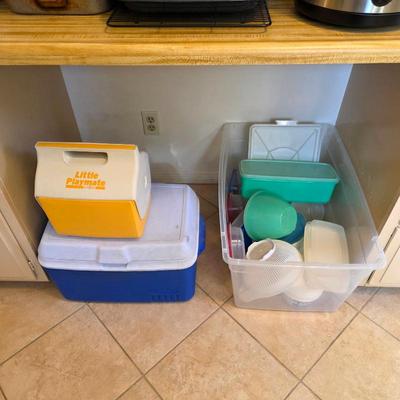 Sale Photo Thumbnail #77: Vintage Little Playmate cooler, vintage Tupperware