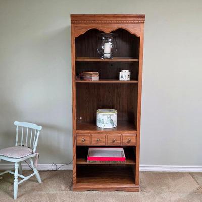 Sale Photo Thumbnail #21: Solid oak wall unit bookshelf