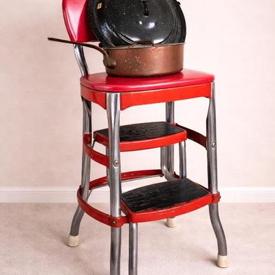 Sale Photo Thumbnail #13: Vintage enamel step stool