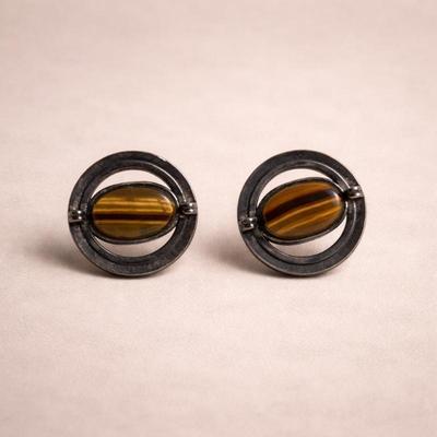 Sale Photo Thumbnail #5: Sterling TigersEye Cuffs