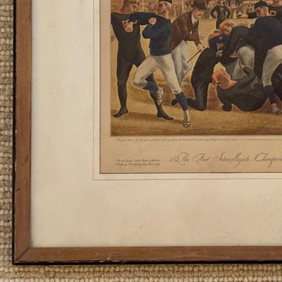 Framed 1920 Everett Henry Print: First Intercollegiate Championship Football Game Yale vs Princeton