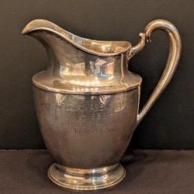 Antique 1928 Wallace Sterling Silver Trophy Pitcher Belgian Ass'n Iowa State Fair

This vintage Wallace sterling silver trophy...