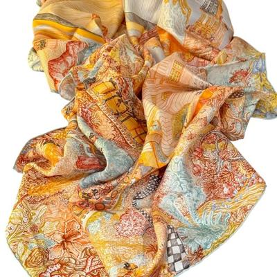 Hermes Les Folies du Faubourg Silk Scarf with Box
