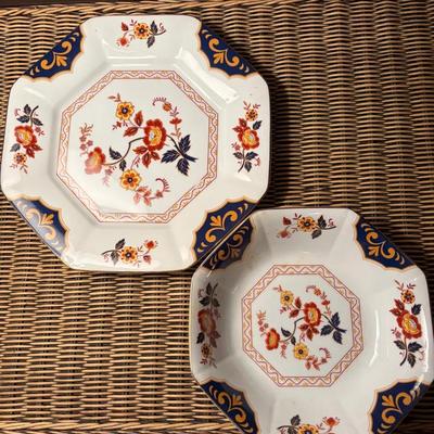 (2) Mikasa Fine China Pieces: Far East L6104 Serving Bowl & Plate