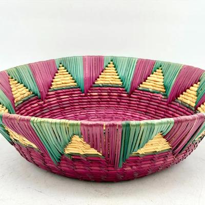 Colorful Woven Reed Basket 