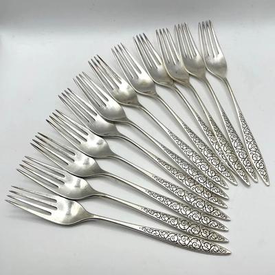 (12) Sterling Silver Forks — Wallace Sterling Spanish Lace