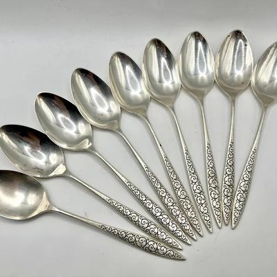 (9) Sterling Silver 7” Spoons — Wallace Sterling Spanish Lace