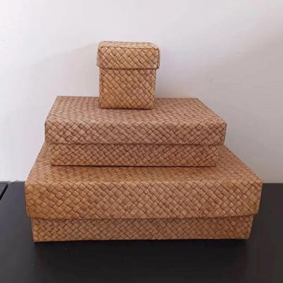 (3) Woven Boxes