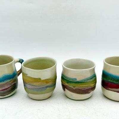 (4) Bonnema Potters Signed Ceramic Mugs #1