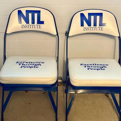 (2) NTL Institute Folding Chairs