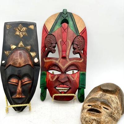 (3) African Tribal Masks 