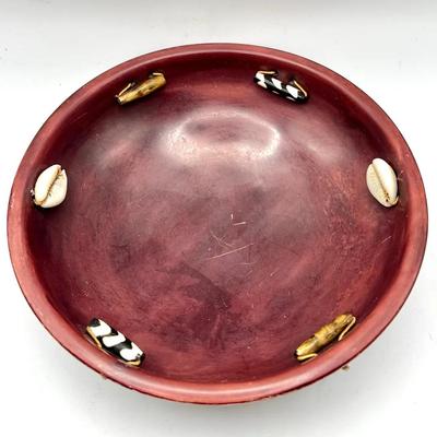 Handmade Kenyan Bowl Embellished with Cowrie Shells & Beads