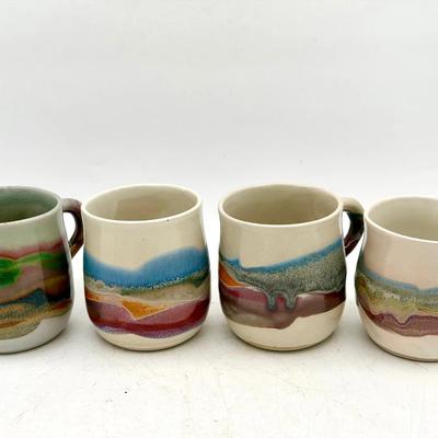 (4) Bonnema Potters Signed Ceramic Mugs #2