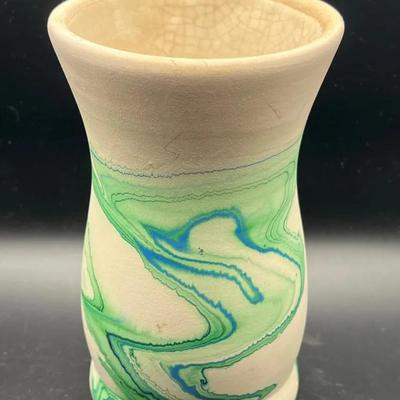 Nemadji Pottery Marbleized Watercolor Vase