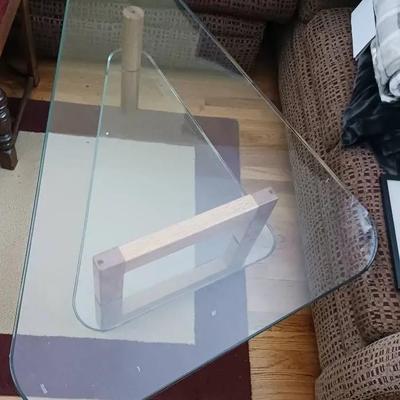 Rounded Triangle Glass Coffee Table