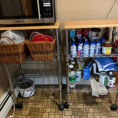 (2) Rolling kitchen carts