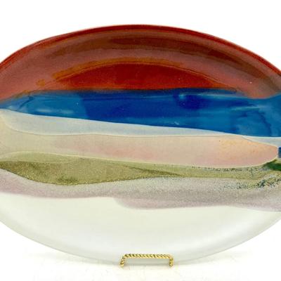 Signed Bonnema Potters Ceramic Serving Platter 