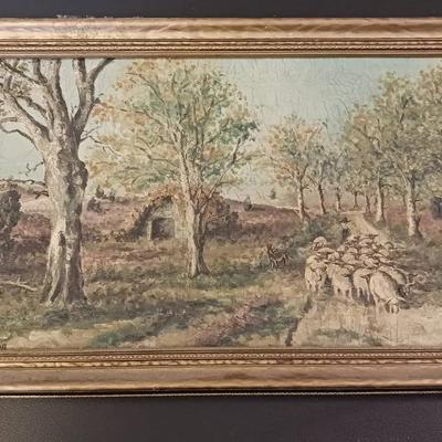 Landscape Painting Signed H. Sonntag 1948