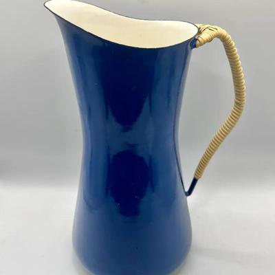 Dansk Kobenstyle Blue Enamel Wrapped Handle Water Pitcher — Denmark