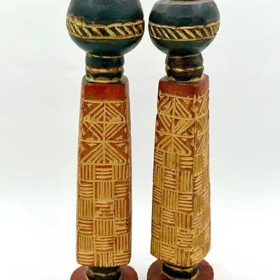 (2) Handmade In Ghana Candlestick Holders 