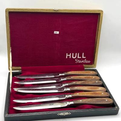 (6) Hull Stainless Steel Knives — Box Set