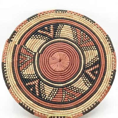 African Fulani Mbeedu roundel flat woven basket