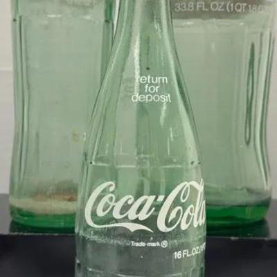 Vintage "Coca-Cola" Glass Bottles; Embossed and Labeled