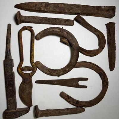 Vintage Spikes, Horseshoes, Shears and More