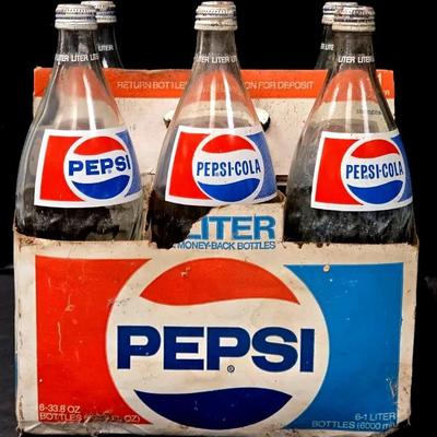 "Pepsi-Cola" Glass Bottles With Carrier